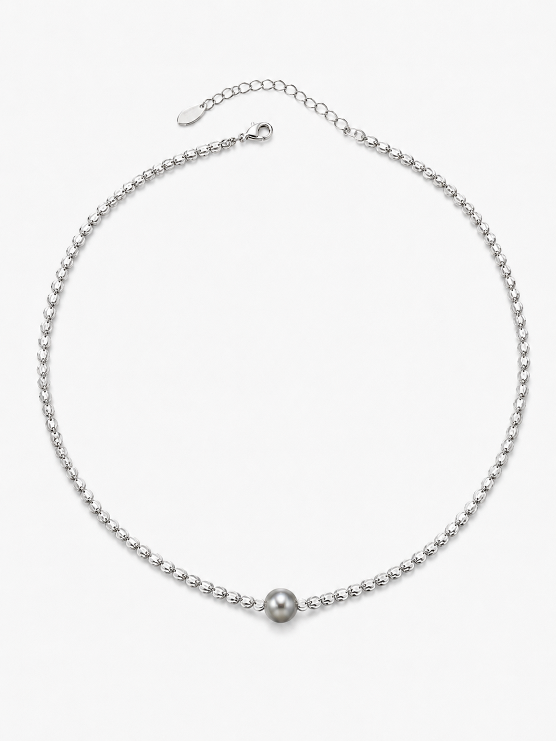 Silver Nugget Pearl Necklace