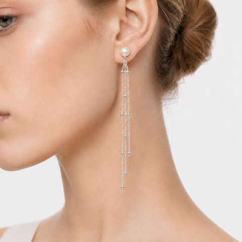 PACIFICA - PEARL FRINGE DROP EARRINGS