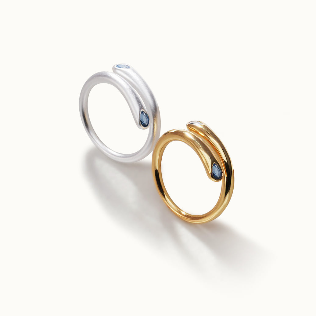 Open Double-Set Sapphire Ring