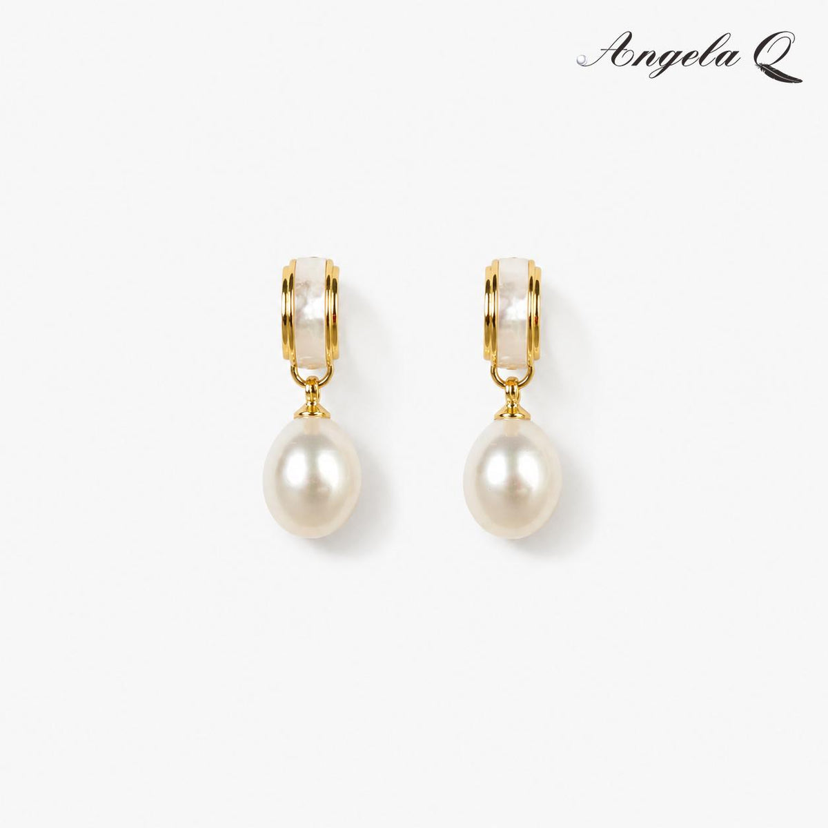 Classic Artificial Gemstone Coastal Pearl Drop Earrings - Drop Shape, Casual Wear, 1 Pair, Model 400029S