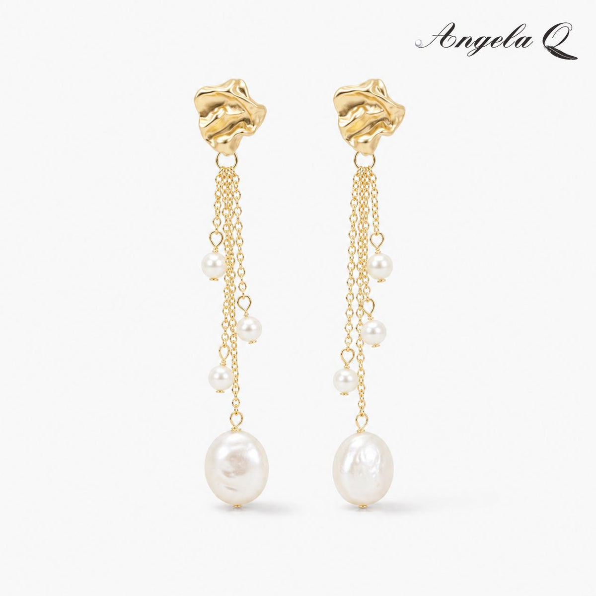 GOLDEN COAST PEARL STUD EARRINGS-400009L