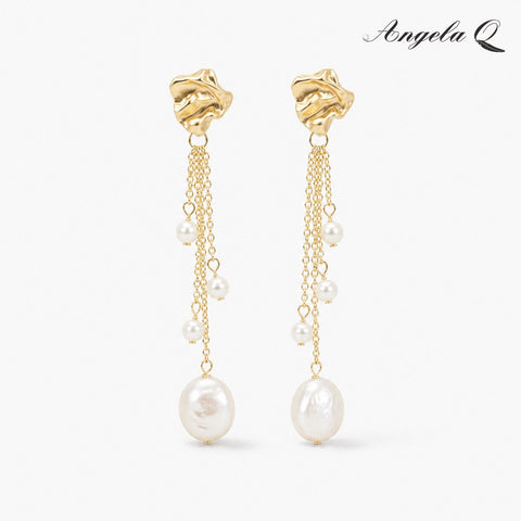 GOLDEN COAST PEARL STUD EARRINGS-400009L