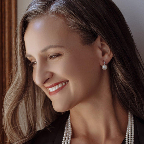 AngelaQ pearl jewelry, pearl earrings