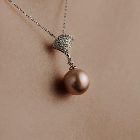 Angelaqpearl， pearl necklace， pearl pendant