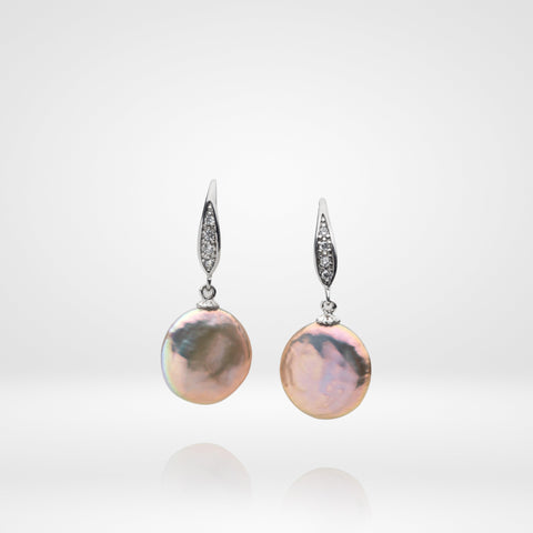 AngelaQ pearl jewelry, pearl earrings