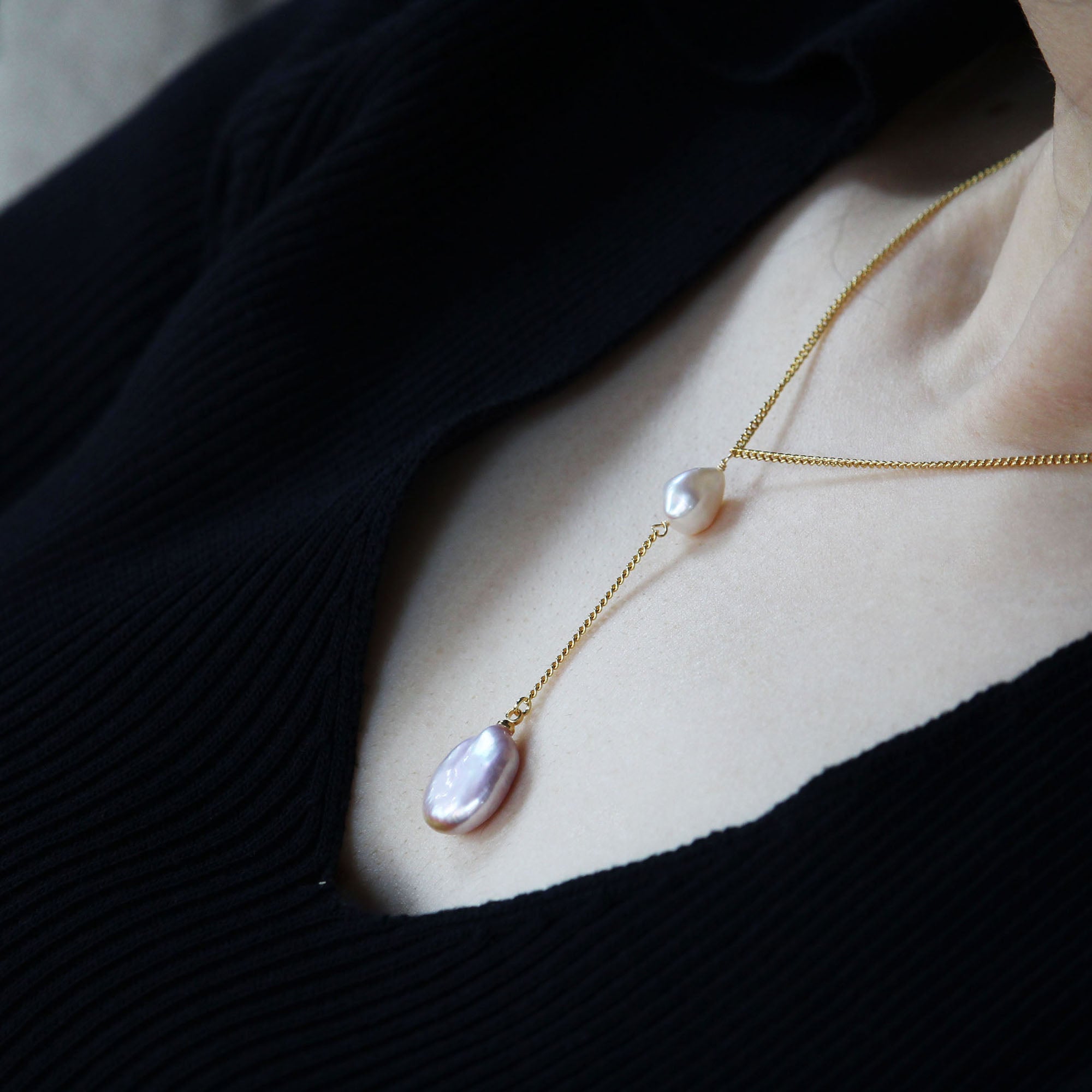 Angelaqpearl， pearl necklace， pearl pendant